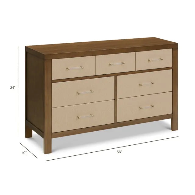 Namesake Eloise 7-Drawer Assembled Dresser - Natural Walnut & Performance Sand Eco-Weave - M24816NLPSEW