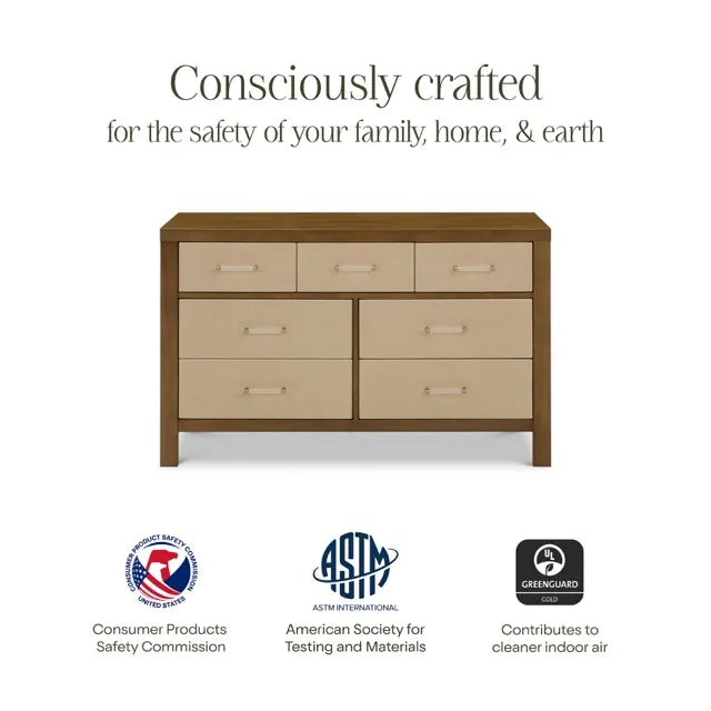 Namesake Eloise 7-Drawer Assembled Dresser - Natural Walnut & Performance Sand Eco-Weave - M24816NLPSEW