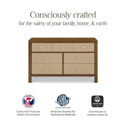 Namesake Eloise 7-Drawer Assembled Dresser - Natural Walnut & Performance Sand Eco-Weave - M24816NLPSEW