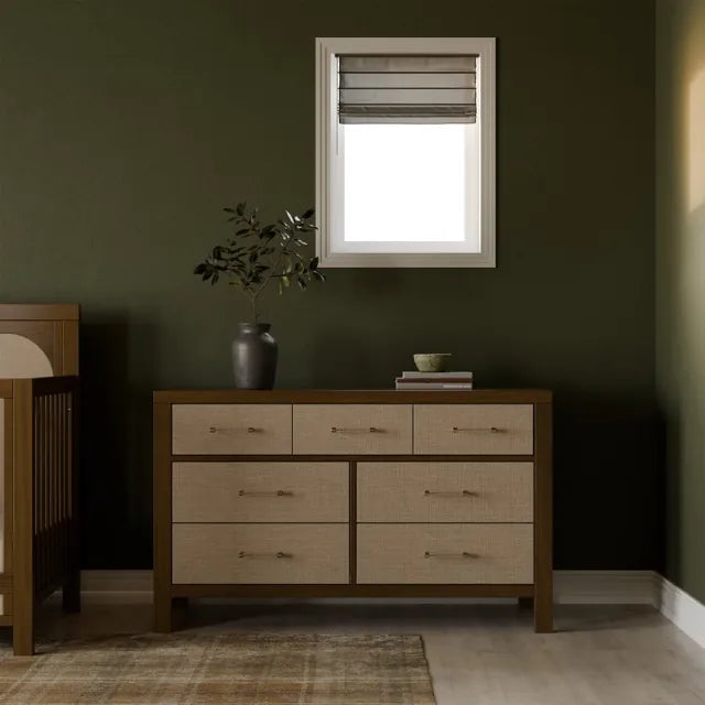 Namesake Eloise 7-Drawer Assembled Dresser - Natural Walnut & Performance Sand Eco-Weave - M24816NLPSEW