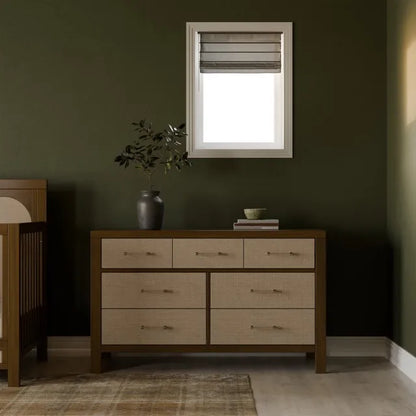 Namesake Eloise 7-Drawer Assembled Dresser - Natural Walnut & Performance Sand Eco-Weave - M24816NLPSEW