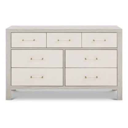 Namesake Eloise 7-Drawer Assembled Dresser - White Driftwood and Performance Pearl Eco-Weave - M24816WDFPEW
