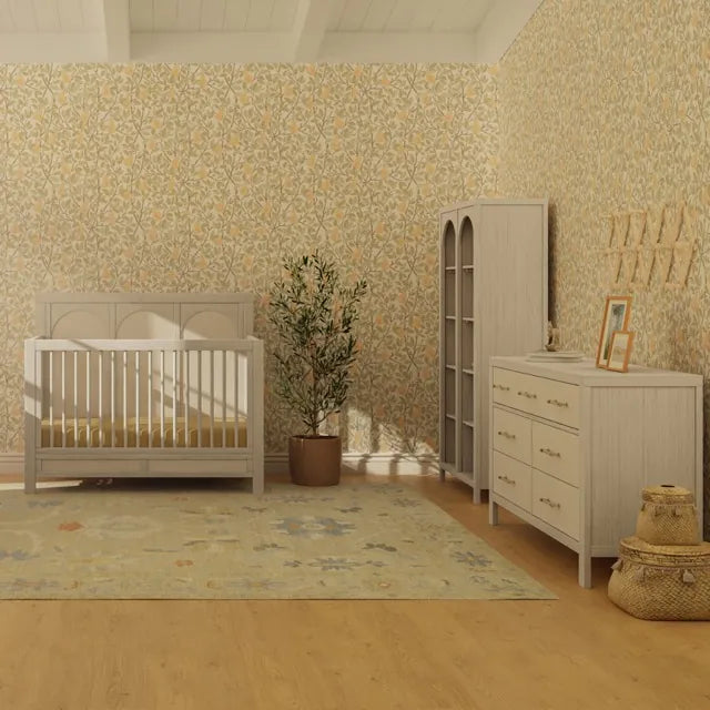 Namesake Eloise 7-Drawer Assembled Dresser - White Driftwood and Performance Pearl Eco-Weave - M24816WDFPEW