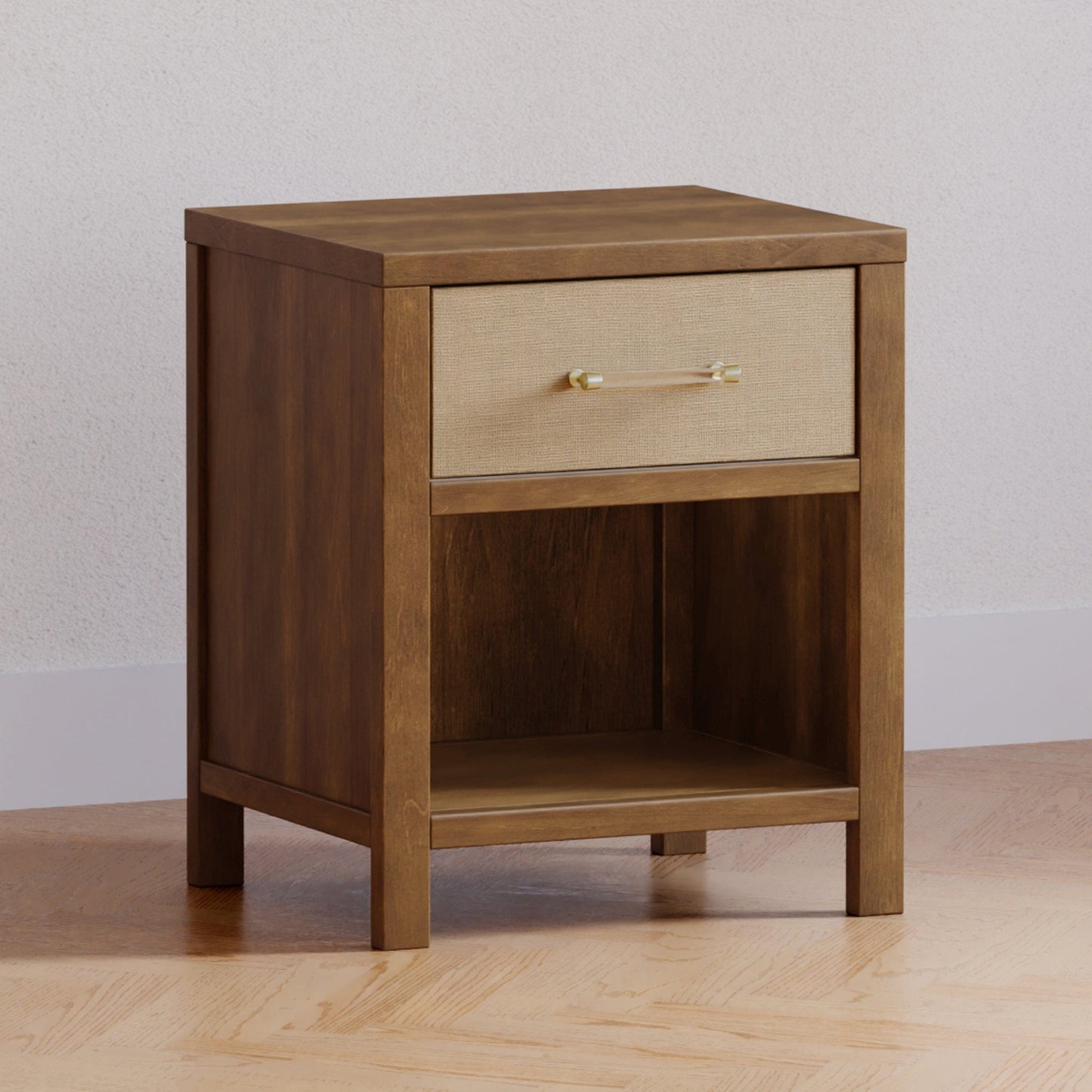 Namesake Eloise Assembled Nightstand - Natural Walnut and Performance Sand Eco-Weave - M24860NLPSEW