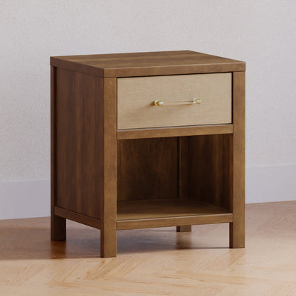 Namesake Eloise Assembled Nightstand - Natural Walnut and Performance Sand Eco-Weave - M24860NLPSEW