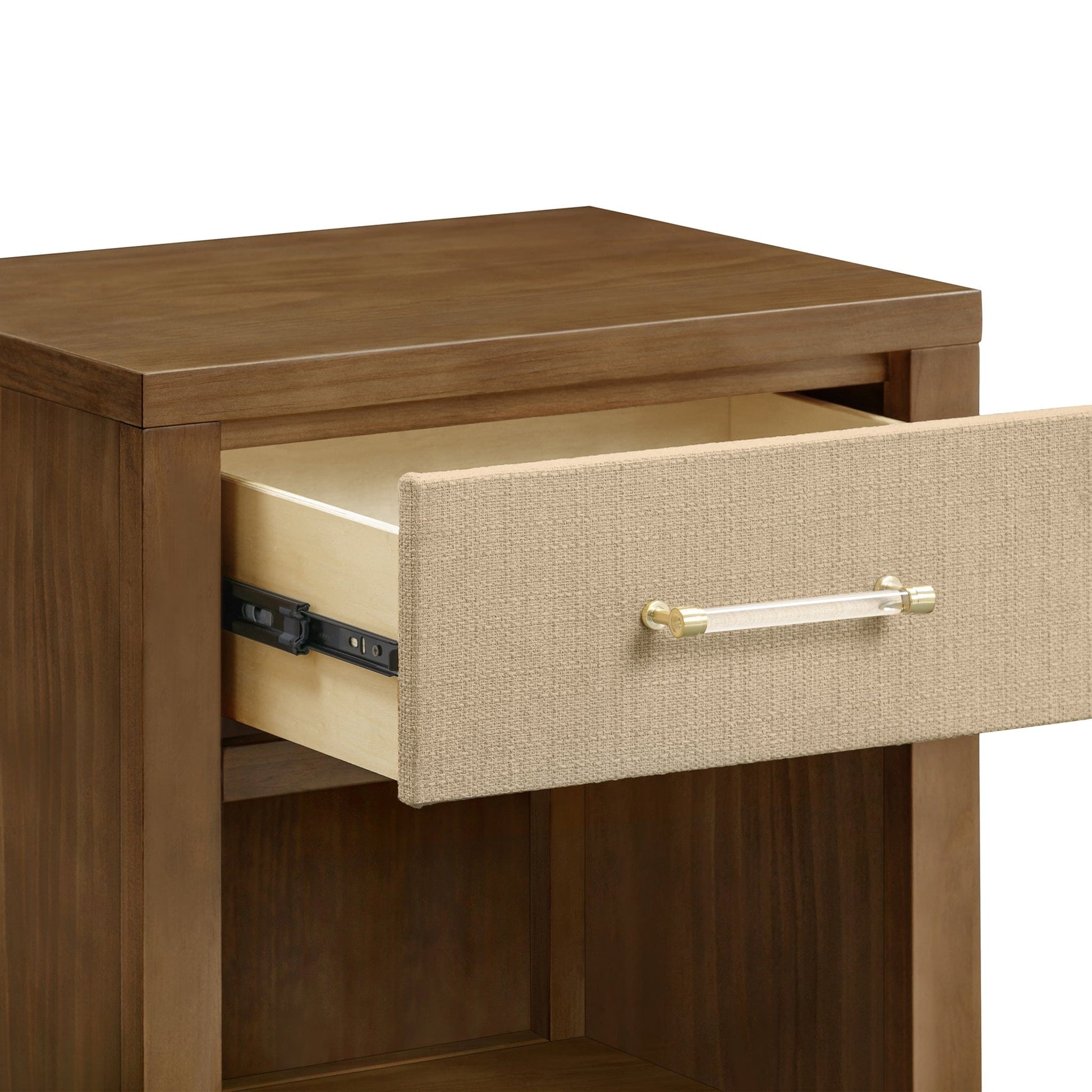Namesake Eloise Assembled Nightstand - Natural Walnut and Performance Sand Eco-Weave - M24860NLPSEW