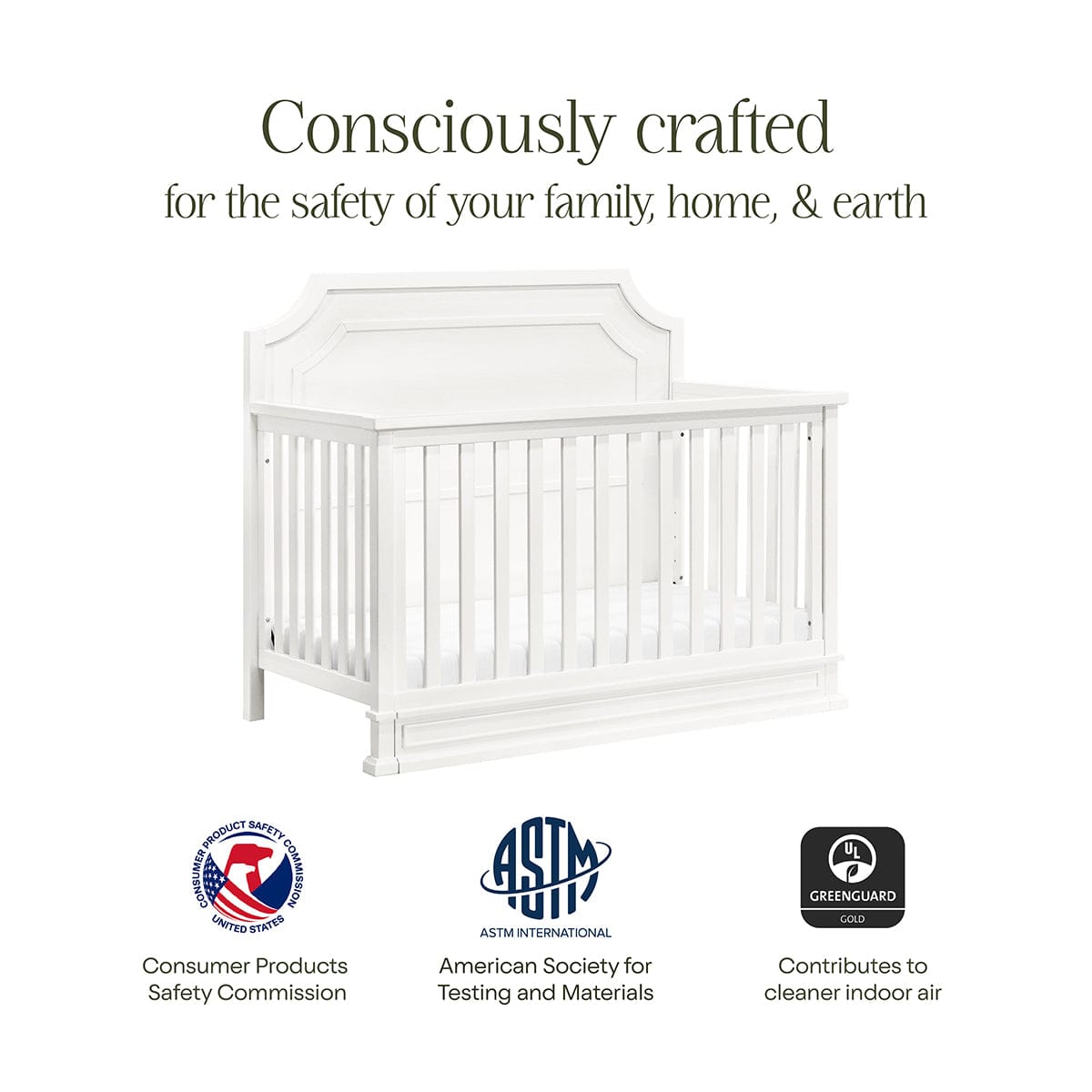 Namesake Emma Regency 4-in-1 Convertible Crib - Warm White - M10701RW