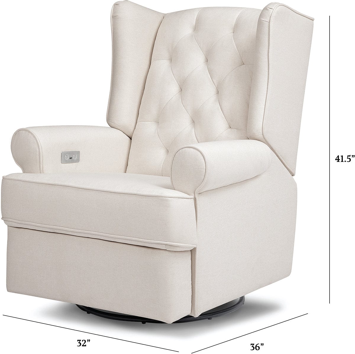 Namesake Harbour Electronic Swivel Glider Recliner w/USB - Performance Cream Eco-Weave - M21987PCMEW