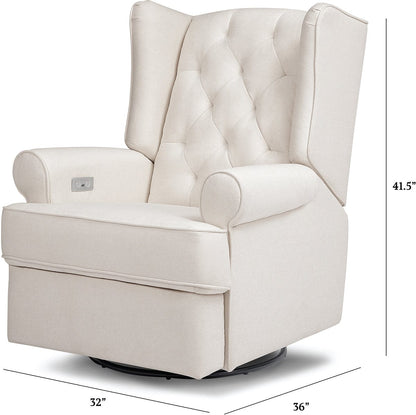 Namesake Harbour Electronic Swivel Glider Recliner w/USB - Performance Cream Eco-Weave - M21987PCMEW