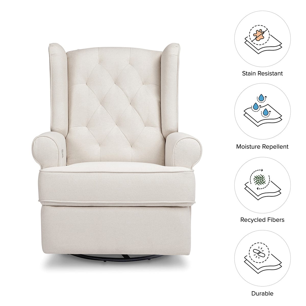 Namesake Harbour Electronic Swivel Glider Recliner w/USB - Performance Cream Eco-Weave - M21987PCMEW