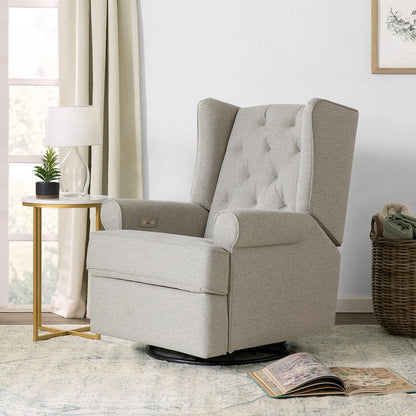Namesake Harbour Electronic Swivel Glider Recliner w/USB - Performance Grey Eco-Weave - M21987PGEW