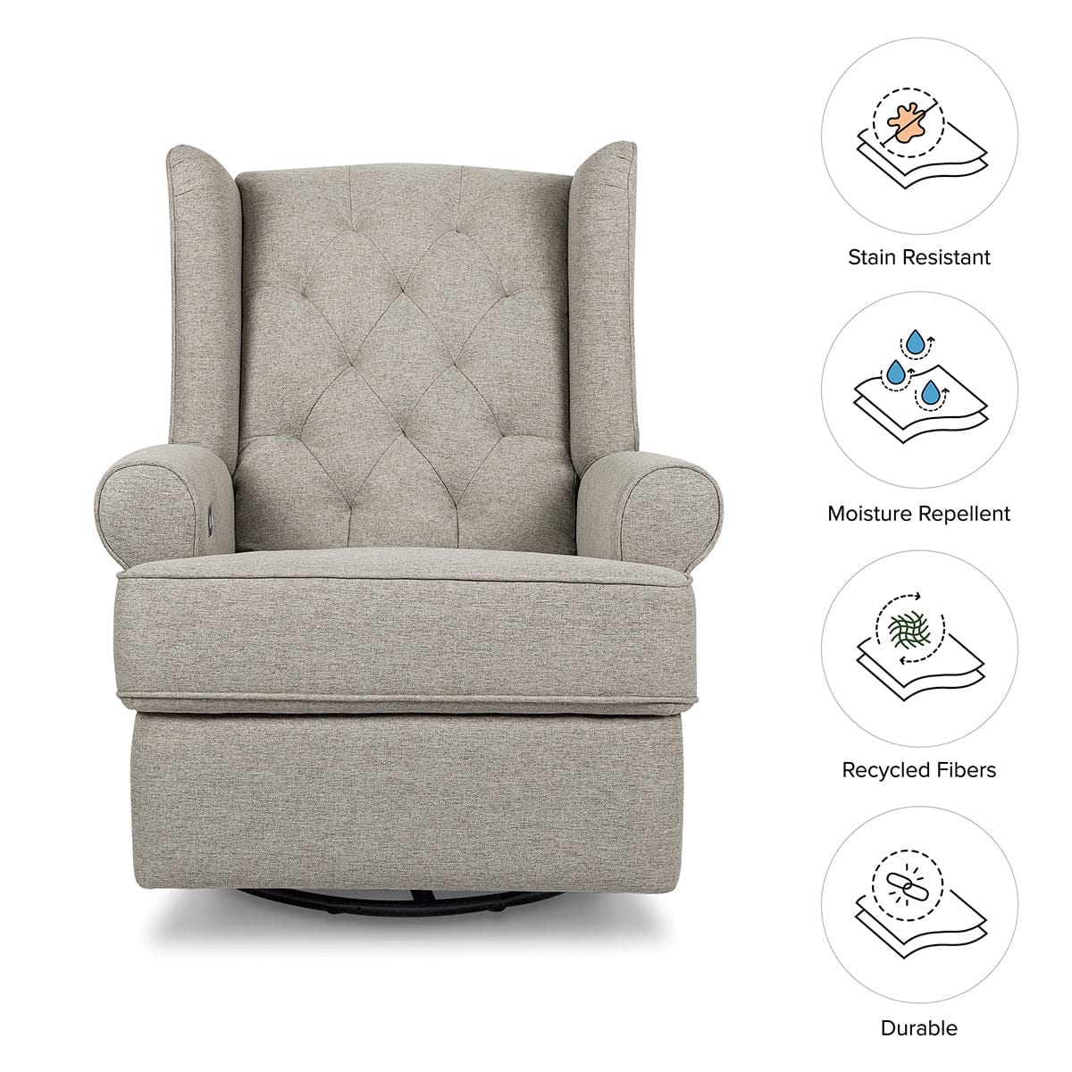 Namesake Harbour Electronic Swivel Glider Recliner w/USB - Performance Grey Eco-Weave - M21987PGEW