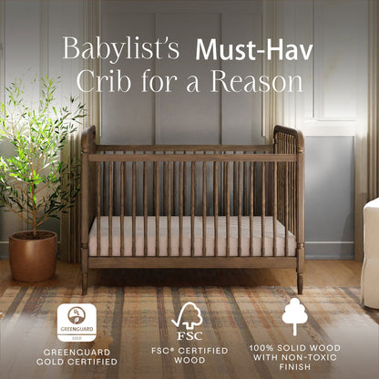 Namesake Liberty 3-in-1 Convertible Spindle Crib w/Toddler Bed Conversion Kit - Natural Walnut - M7101NL