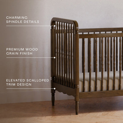 Namesake Liberty 3-in-1 Convertible Spindle Crib w/Toddler Bed Conversion Kit - Natural Walnut - M7101NL