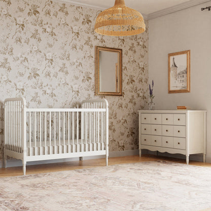 Namesake Liberty 3-in-1 Convertible Spindle Crib w/Toddler Bed Conversion Kit - Warm White - M7101RW