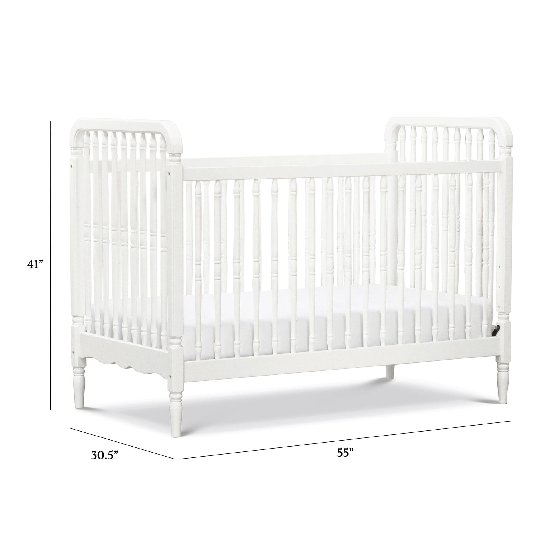 Namesake Liberty 3-in-1 Convertible Spindle Crib w/Toddler Bed Conversion Kit - Warm White - M7101RW