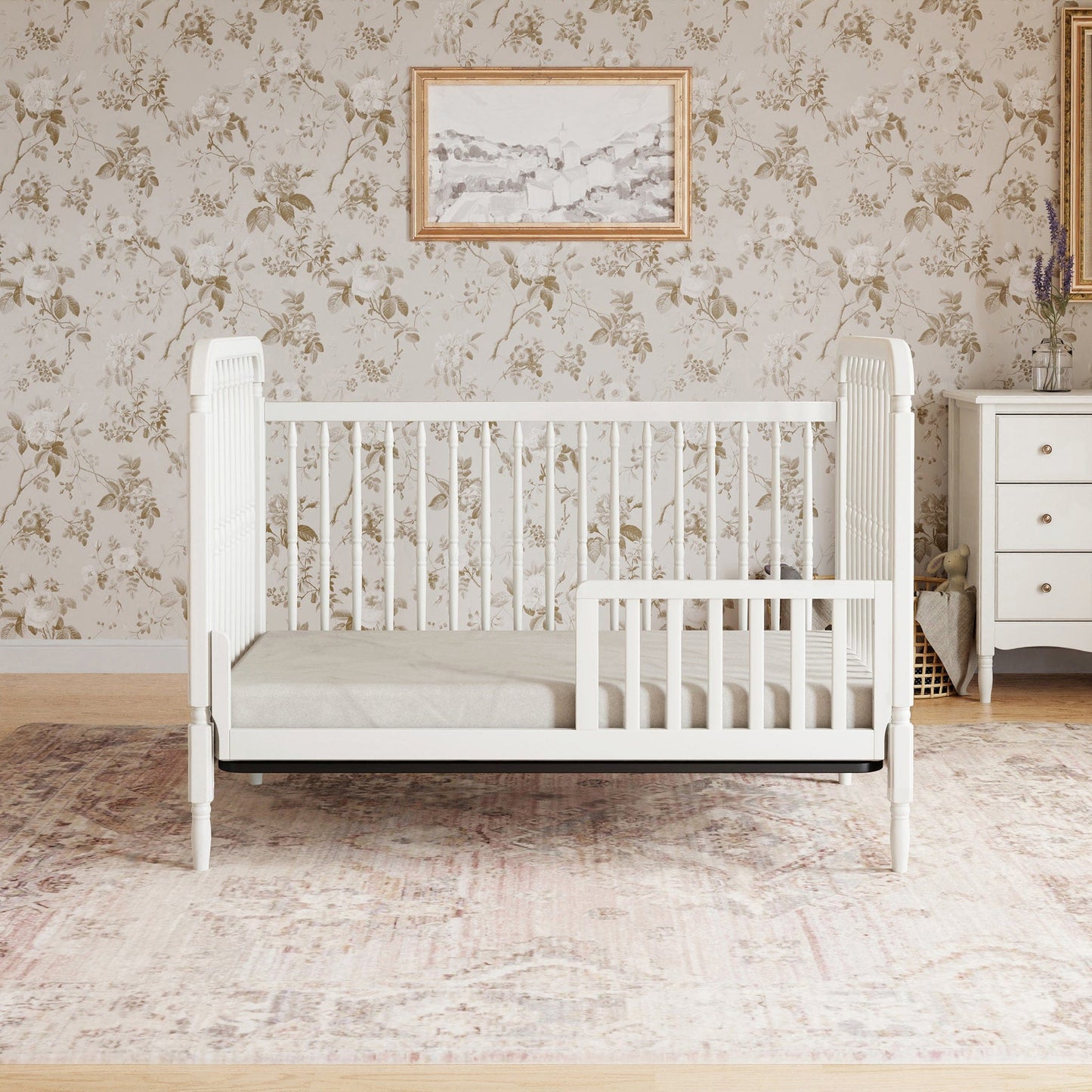 Namesake Liberty 3-in-1 Convertible Spindle Crib w/Toddler Bed Conversion Kit - Warm White - M7101RW