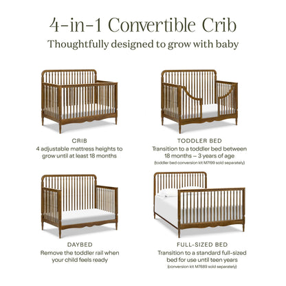 Namesake Liberty 4-in-1 Convertible Spindle Crib - Natural Walnut - M7141NL