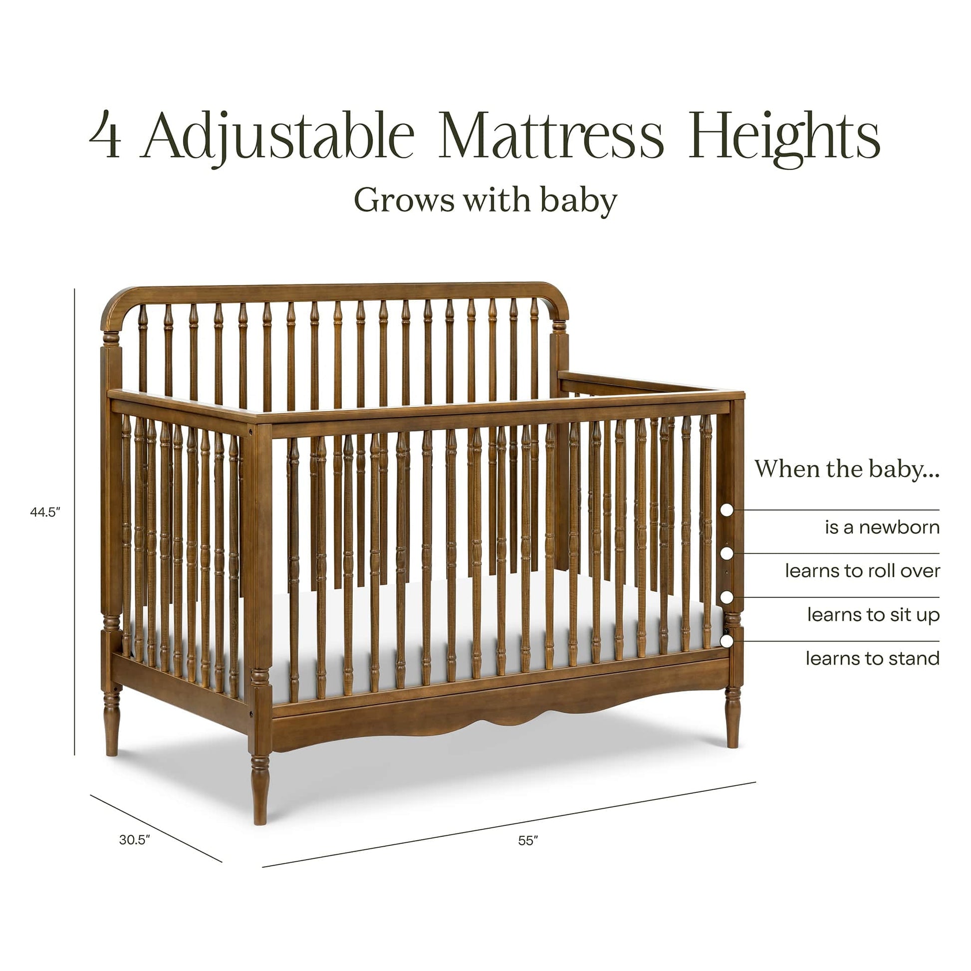 Namesake Liberty 4-in-1 Convertible Spindle Crib - Natural Walnut - M7141NL