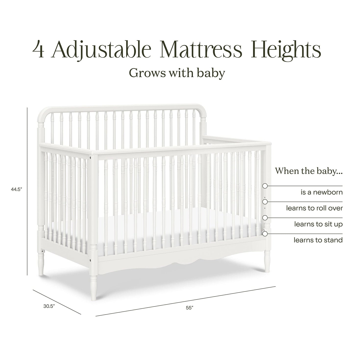 Namesake Liberty 4-in-1 Convertible Spindle Crib - Warm White - M7141RW