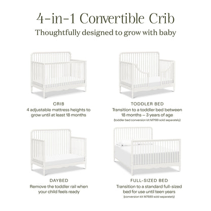 Namesake Liberty 4-in-1 Convertible Spindle Crib - Warm White - M7141RW