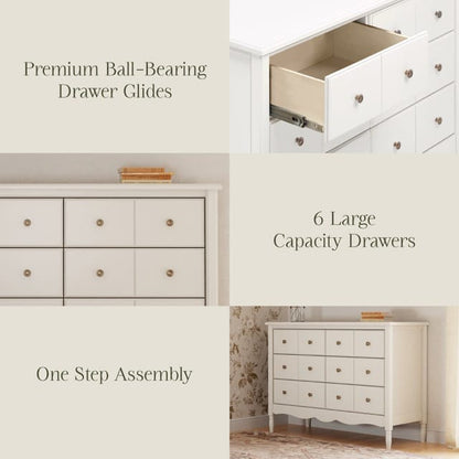 Namesake Liberty 6-Drawer Assembled Dresser - Warm White - M7116RW