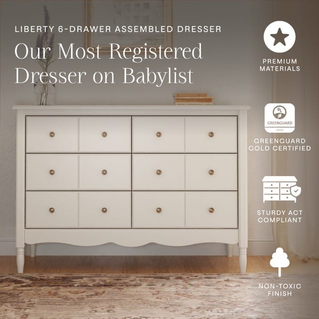 Namesake Liberty 6-Drawer Assembled Dresser - Warm White - M7116RW