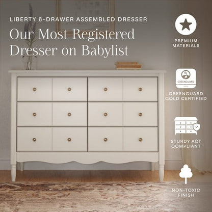 Namesake Liberty 6-Drawer Assembled Dresser - Warm White - M7116RW