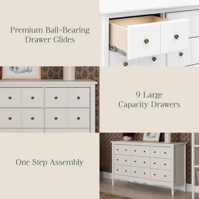 Namesake Liberty 9-Drawer Assembled Dresser - Warm White - M7128RW