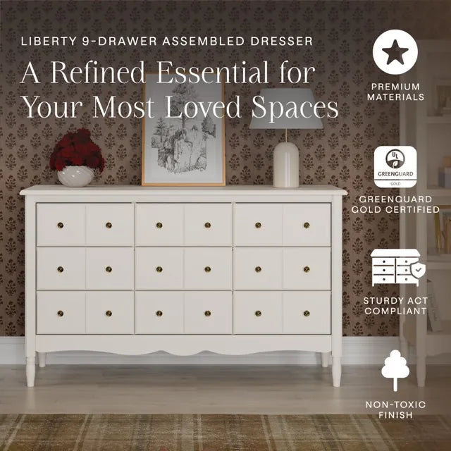 Namesake Liberty 9-Drawer Assembled Dresser - Warm White - M7128RW