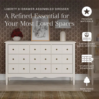Namesake Liberty 9-Drawer Assembled Dresser - Warm White - M7128RW