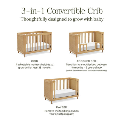 Namesake Marin w/ Cane 3-in-1 Convertible Crib - Honey / Honey Cane - M23701HYHC