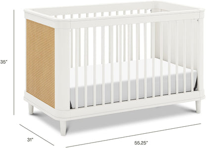 Namesake Marin w/ Cane 3-in-1 Convertible Crib - Warm White / Honey Cane - M23701RWHC