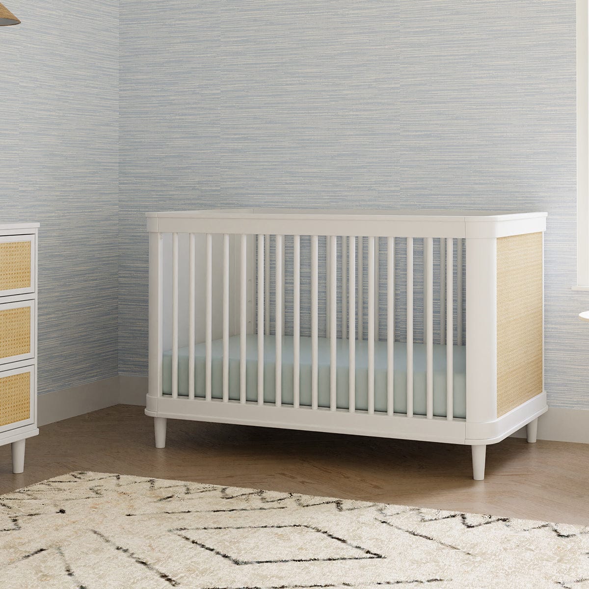 Namesake Marin w/ Cane 3-in-1 Convertible Crib - Warm White / Honey Cane - M23701RWHC