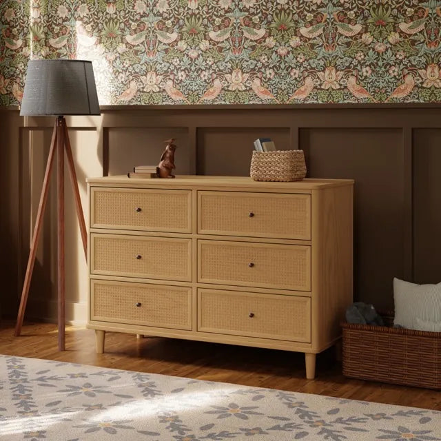 Namesake Marin with Cane 6 Drawer Assembled Dresser - Honey / Honey Cane - M23716HYHC