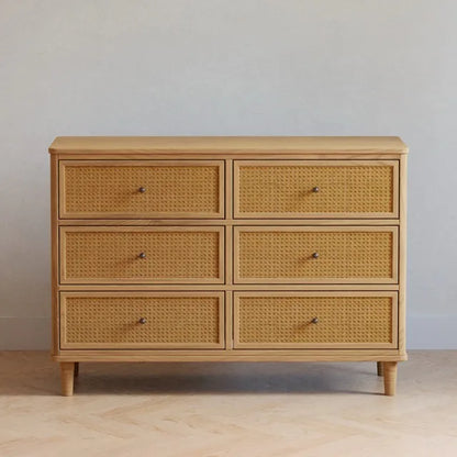Namesake Marin with Cane 6 Drawer Assembled Dresser - Honey / Honey Cane - M23716HYHC