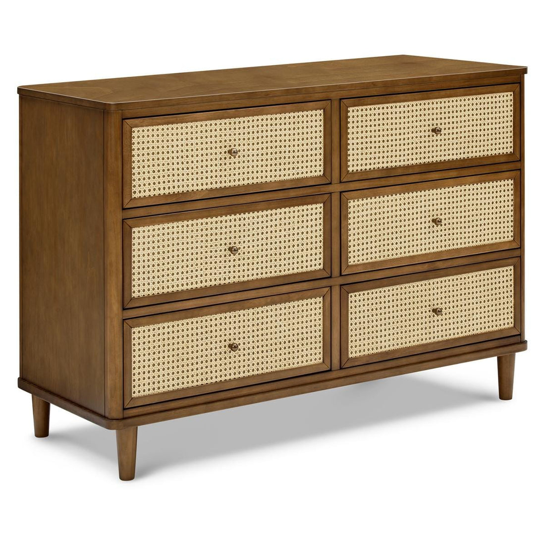 Namesake Marin with Cane 6 Drawer Assembled Dresser - Natural Walnut / Blonde Cane - M23716NLBC