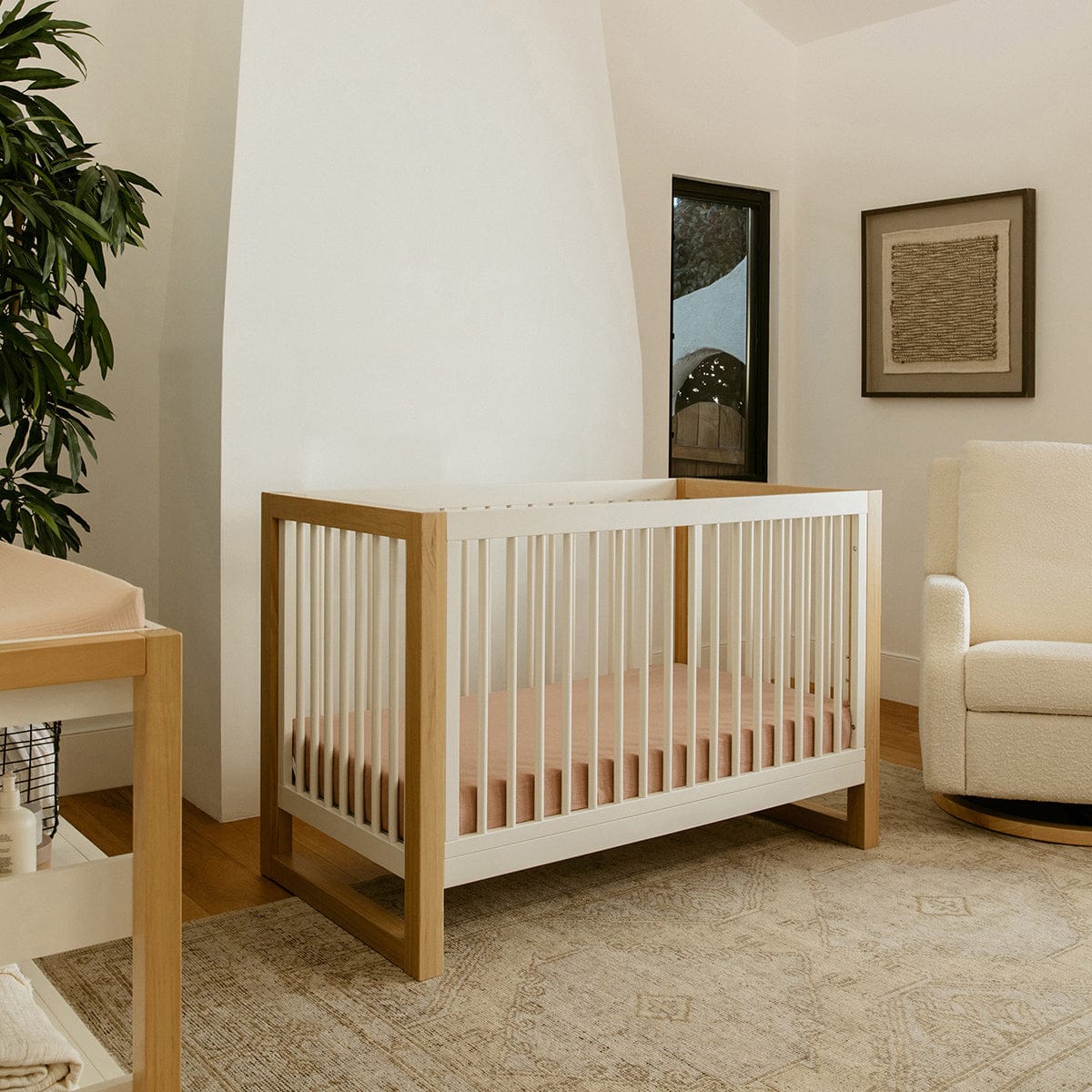 Namesake Nantucket 3-in-1 Convertible Crib w/Toddler Bed Conversion Kit - Warm White / Honey - M23301RWHY