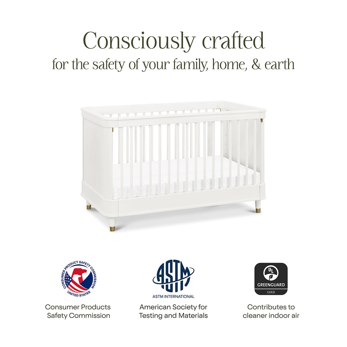 Namesake Tanner 3-in-1 Convertible Crib - Warm White - B14301RW