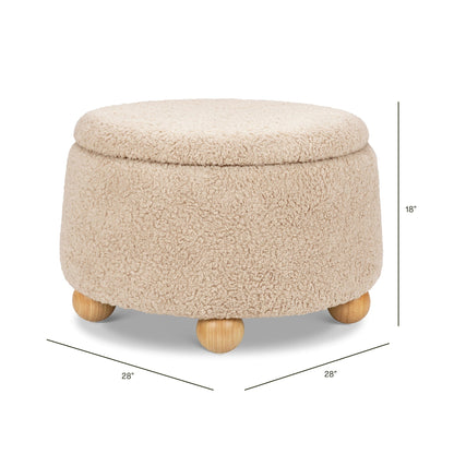 Namesake Tuffet Storage Ottoman - Chai Shearling with Honey Ball Feet - M30985CSGHF