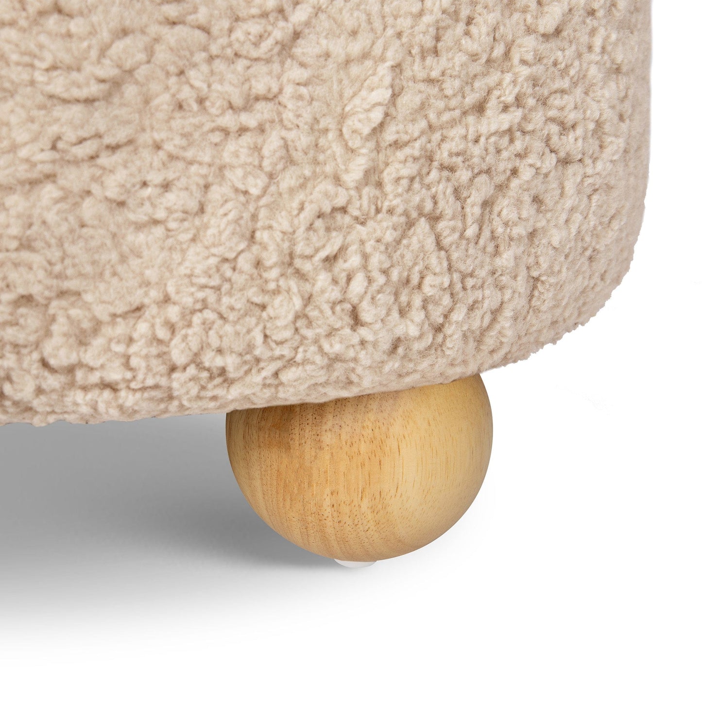 Namesake Tuffet Storage Ottoman - Chai Shearling with Honey Ball Feet - M30985CSGHF