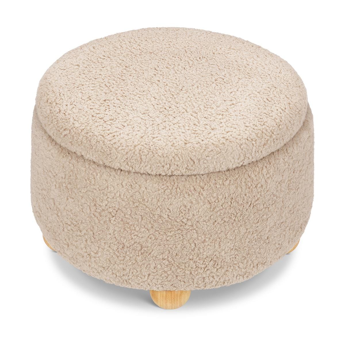 Namesake Tuffet Storage Ottoman - Chai Shearling with Honey Ball Feet - M30985CSGHF