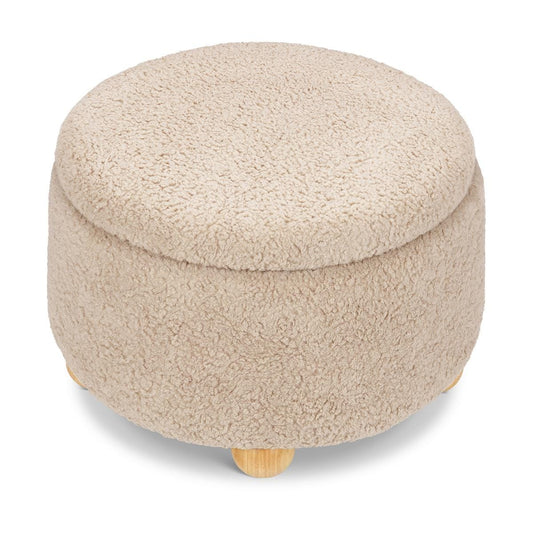 Namesake Tuffet Storage Ottoman - Chai Shearling with Honey Ball Feet - M30985CSGHF