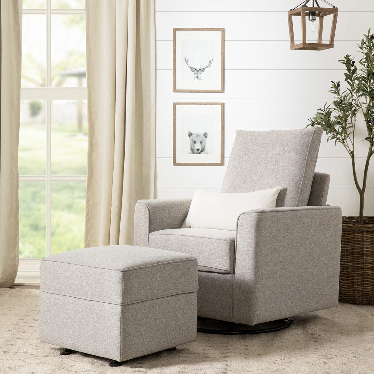 Namesake Willa/Alden Gliding Ottoman - Performance Grey Eco-Weave - M17285PGEW