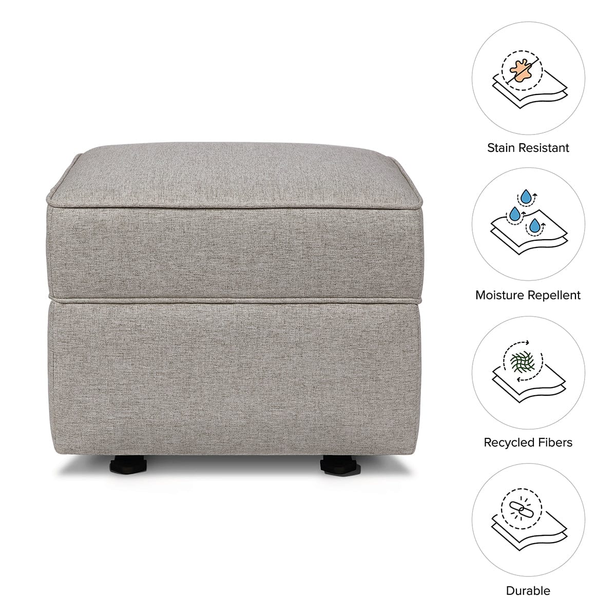 Namesake Willa/Alden Gliding Ottoman - Performance Grey Eco-Weave - M17285PGEW