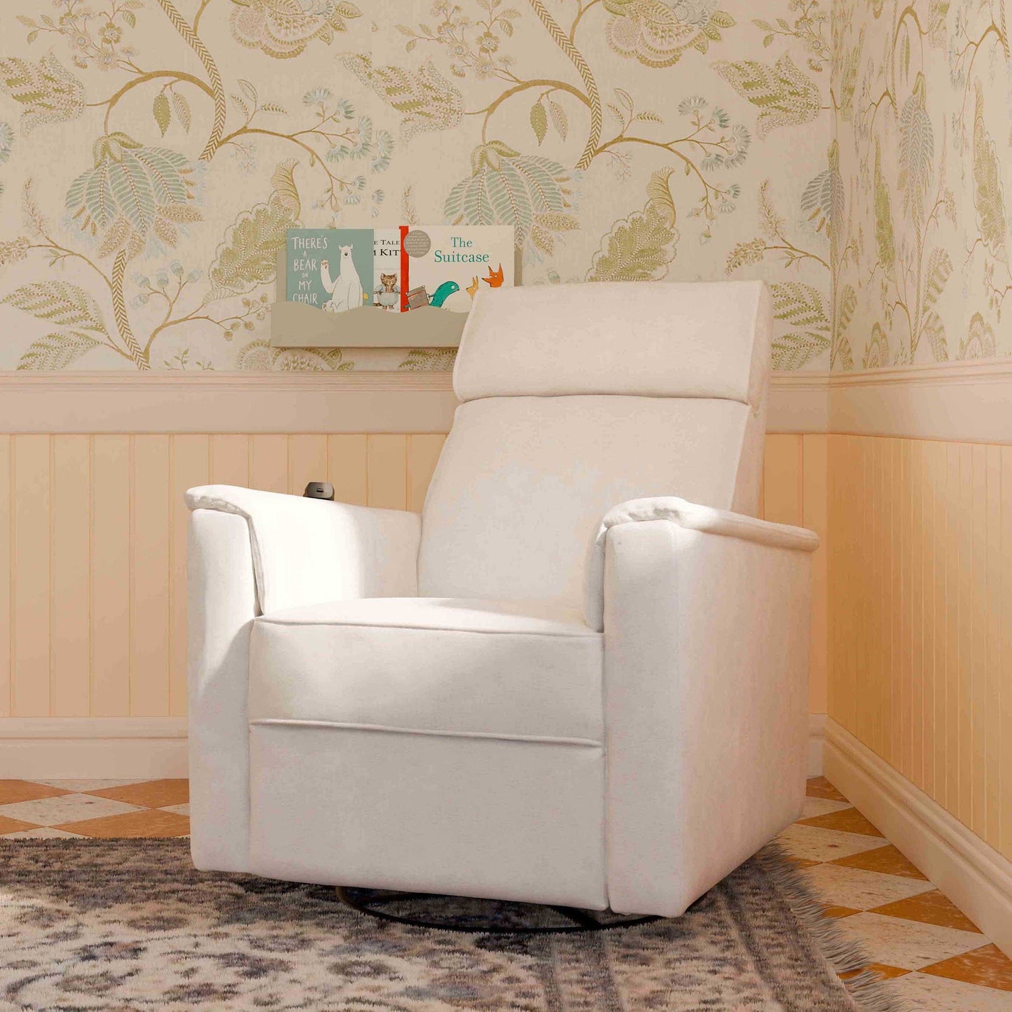 Namesake Willa Deluxe Power Glider Recliner w/ Heat & Massage - Performance Cream Eco-Weave - M17183PCMEW