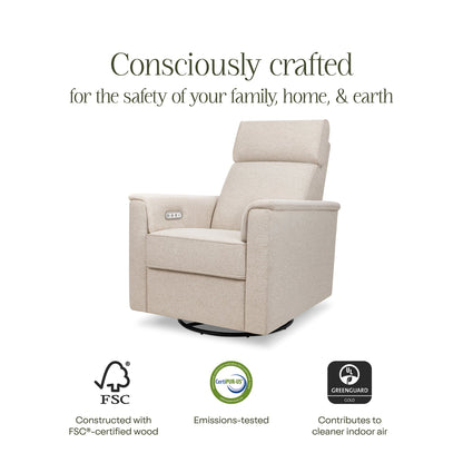 Namesake Willa Plus Electric Glider Recliner w/ Electric Headrest - Performance Beach Eco-Weave - M17186PBEW