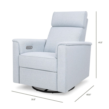 Namesake Willa Plus Electric Glider Recliner w/ Electric Headrest - Performance Blue Chambray Eco-Twill - M17186PCET