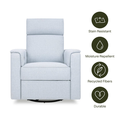 Namesake Willa Plus Electric Glider Recliner w/ Electric Headrest - Performance Blue Chambray Eco-Twill - M17186PCET