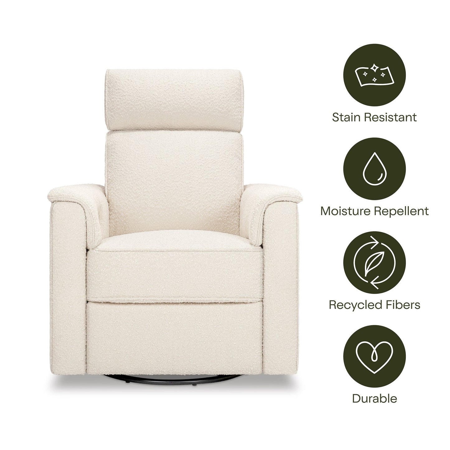 Namesake Willa Plus Electric Glider Recliner w/ Electric Headrest - Performance Ivory Boucle - M17186PWB